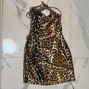 NWT Leopard Print Halter Dress